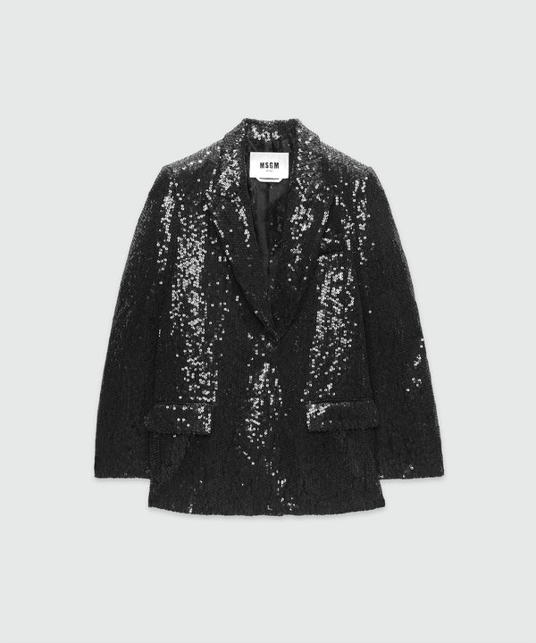 Sequined fabric jacket