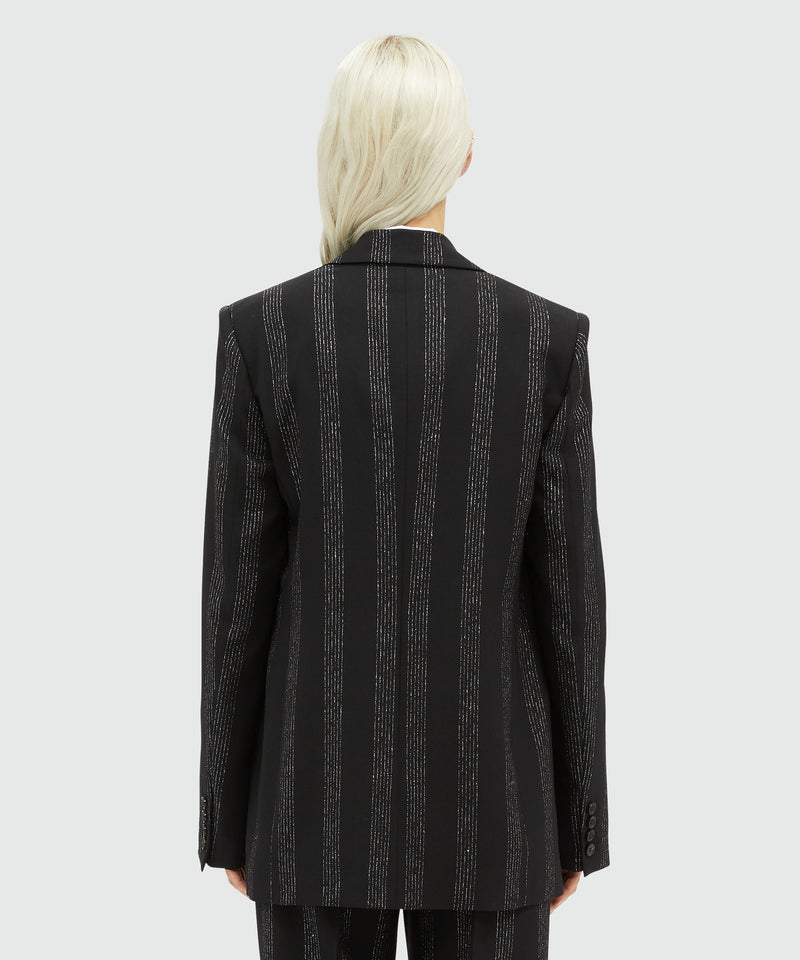 Lurex pinstripe tailored jacket BLACK Women 