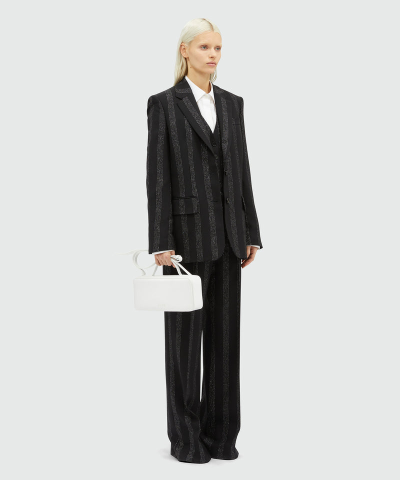 Lurex pinstripe tailored jacket BLACK Women 