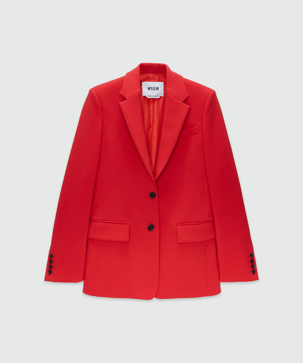 Red woolen tailored jacket