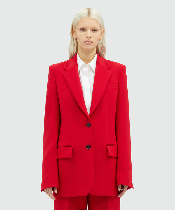 Red woolen tailored jacket