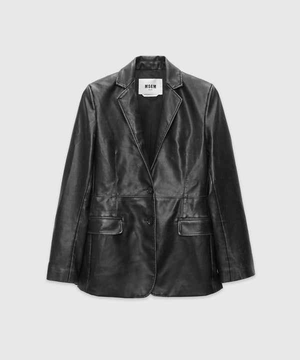 Faux-leather jacket