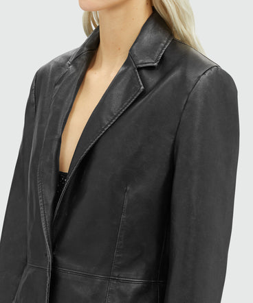 Faux-leather jacket