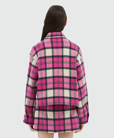 Tartan pattern wool cloth jacket