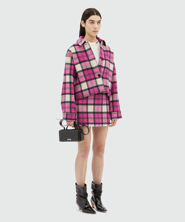 Tartan pattern wool cloth jacket