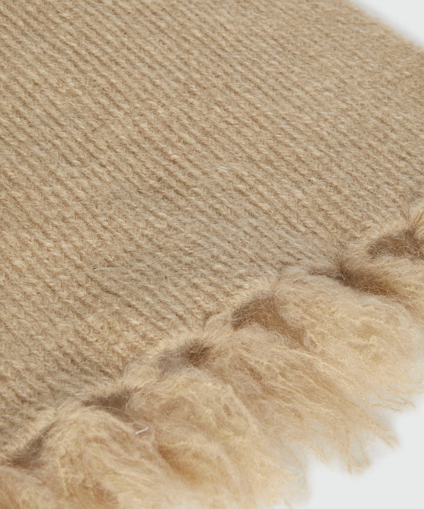 Camel mohair blend scarf