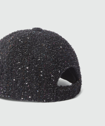 Lurex tweed baseball cap