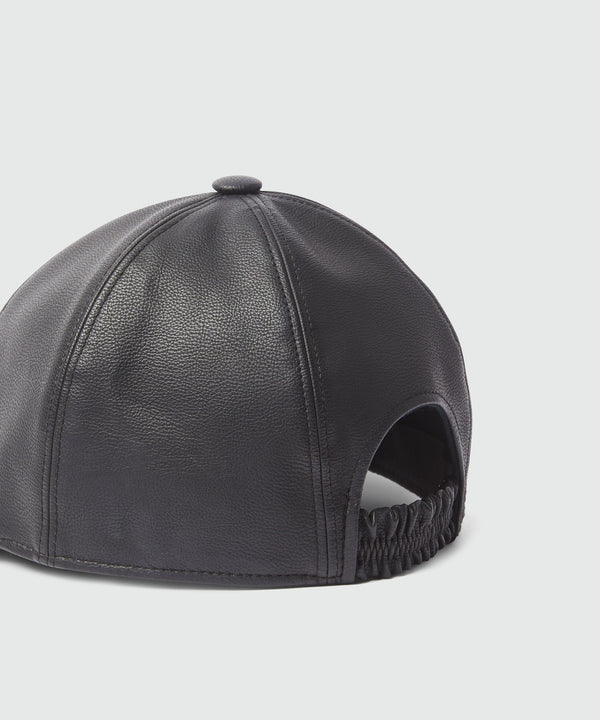 Faux-leather baseball cap