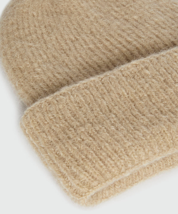 Camel mohair blend beanie