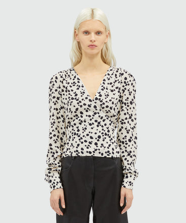 Fluid viscose print blouse