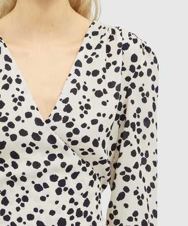 Fluid viscose print blouse