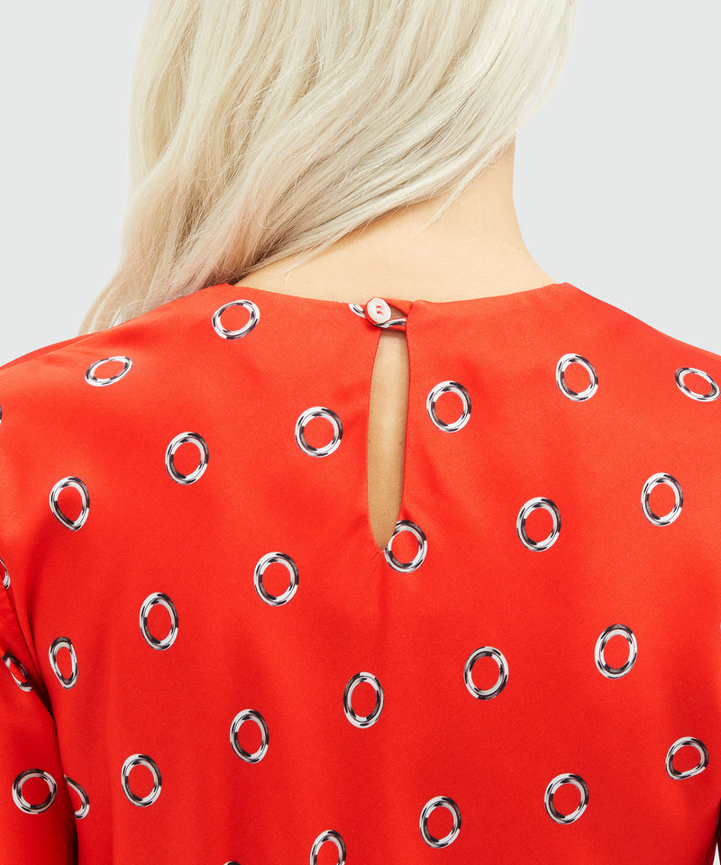 Satin print shirt RED Women 