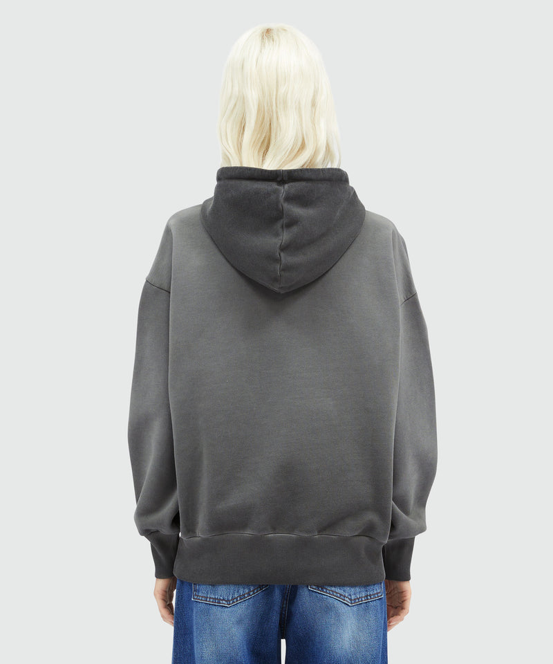 Jersey sweatshirt with brushstroke logo DARK GREY Women 