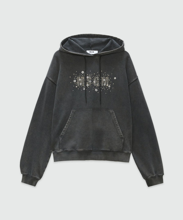 Pre-washed jersey sweatshirt with studded logo