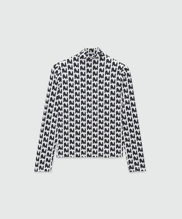 Stretch fabric shirt with "TheMwave" motif