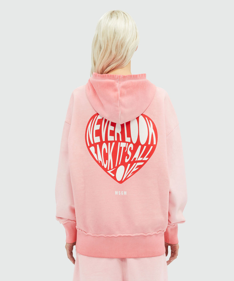 Pre-washed jersey sweatshirt with printed quote LIGHT PINK Women 