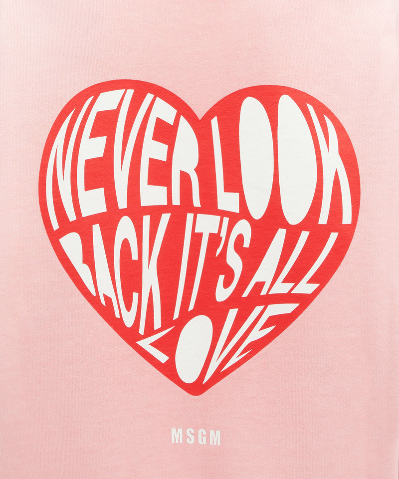 Pre-washed jersey sweatshirt with printed quote LIGHT PINK Women 