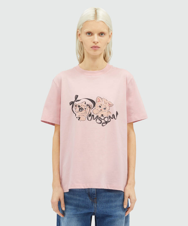 Light pink jersey T-shirt with MSGM print