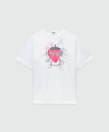 Jersey T-shirt with "Tough Strawberries" print