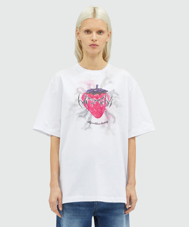 Jersey T-shirt with "Tough Strawberries" print