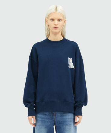 Jersey sweatshirt with Kitten print