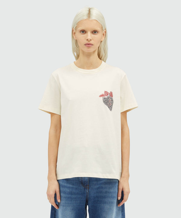 Jersey T-shirt with "Tough Strawberries" application