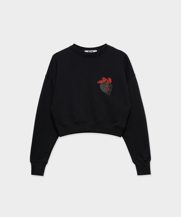 Navy blue jersey sweatshirt with "Tough Strawberries" application