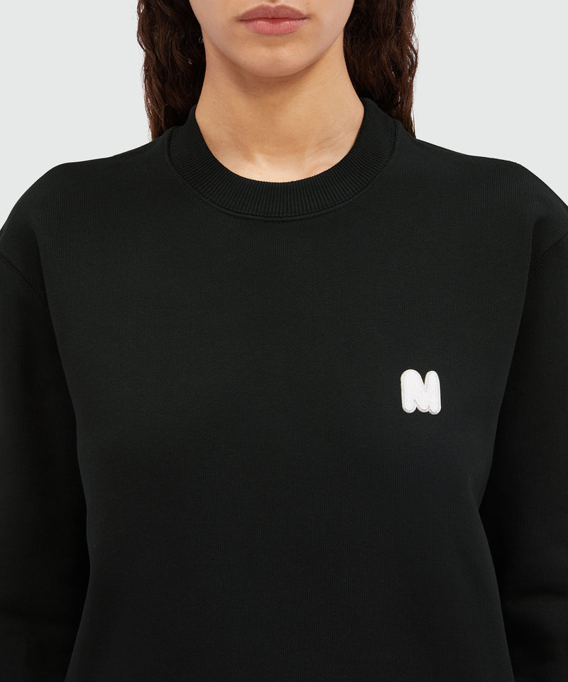 Cream jersey sweatshirt with "TheMwave" patch BLACK Women 