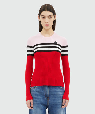 Multicolor ribbed viscose sweater