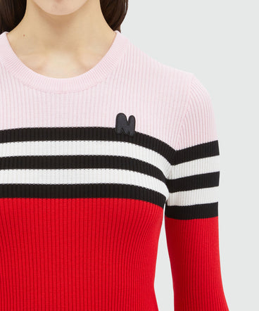 Multicolor ribbed viscose sweater