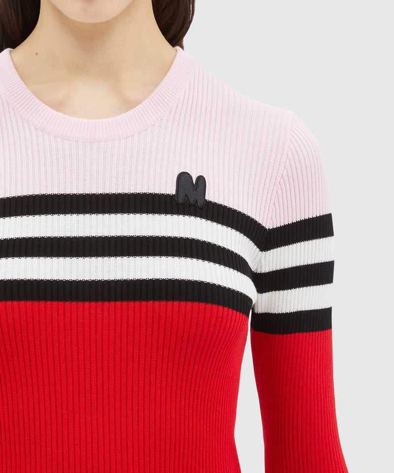 Multicolor ribbed viscose sweater RED Women 