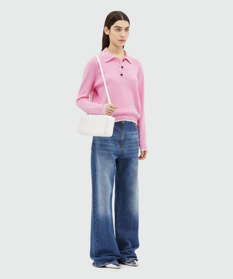 Blended cashmere polo shirt LIGHT PINK Women 