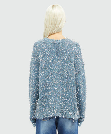 Blended wool and silver lamé thread sweater