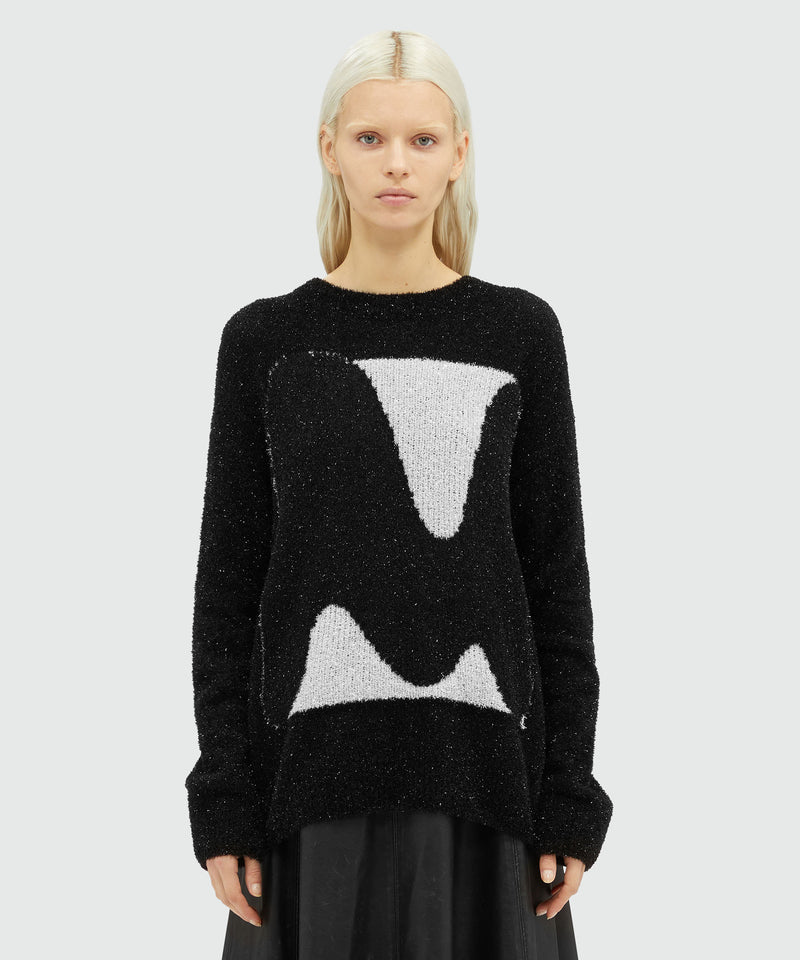 Lamé "TheMwave" sweater BLACK Women 