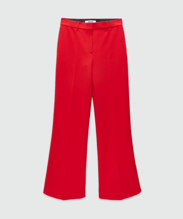 Red tailored palazzo pants