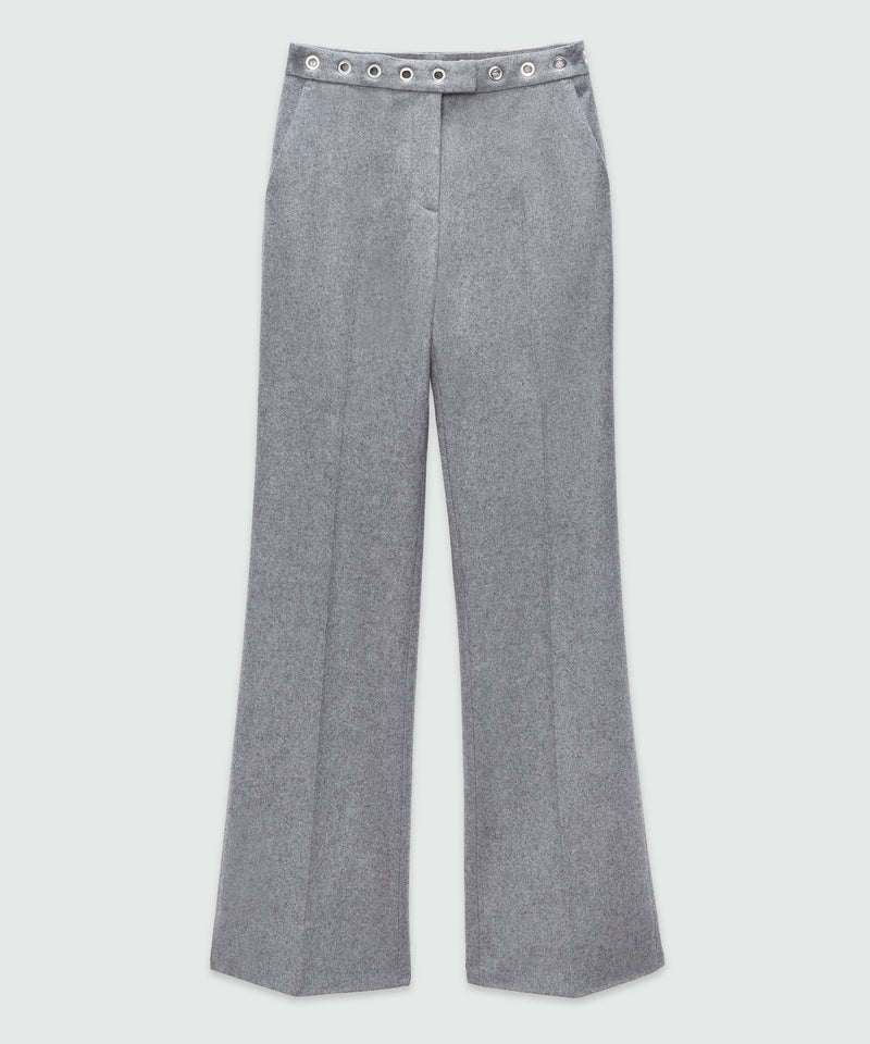 Cream wool pants with studs GREY Women 