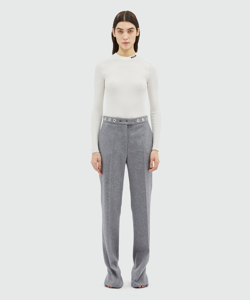 Cream wool pants with studs GREY Women 