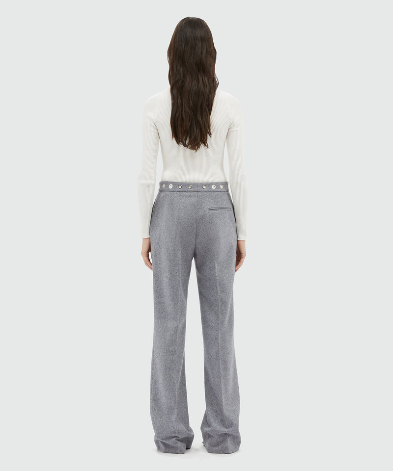 Cream wool pants with studs GREY Women 