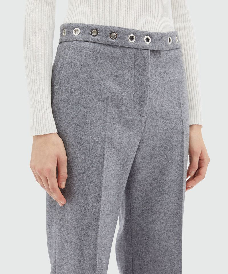 Cream wool pants with studs GREY Women 