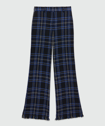 Tweed maxi check pants