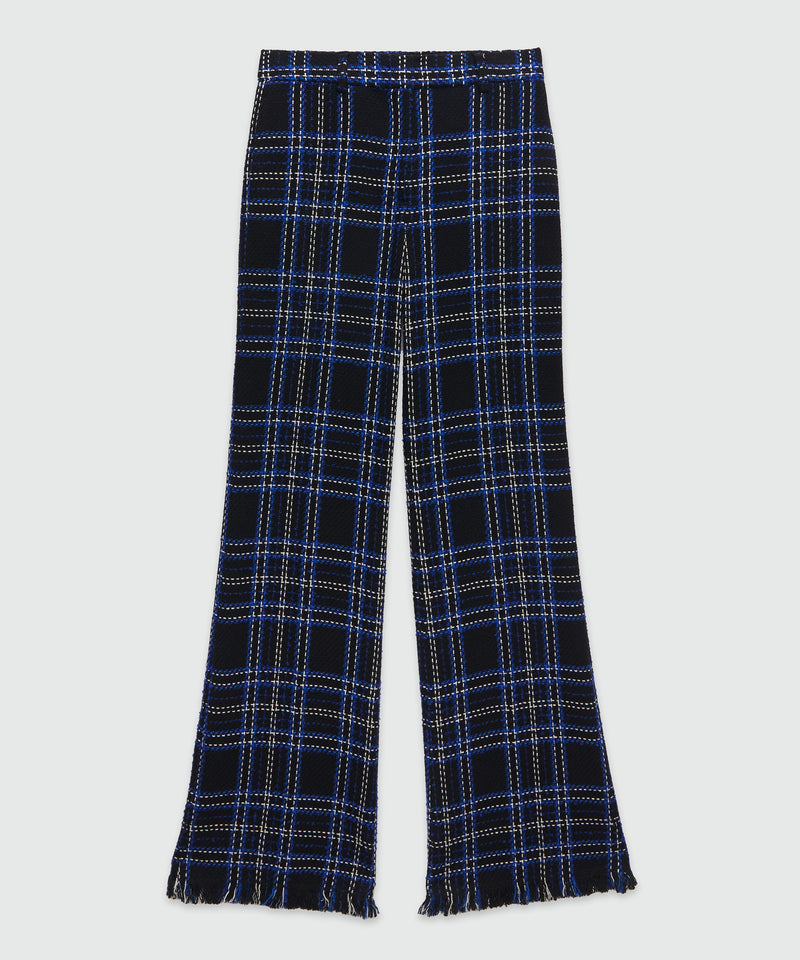 Tweed maxi check pants BLACK Women 