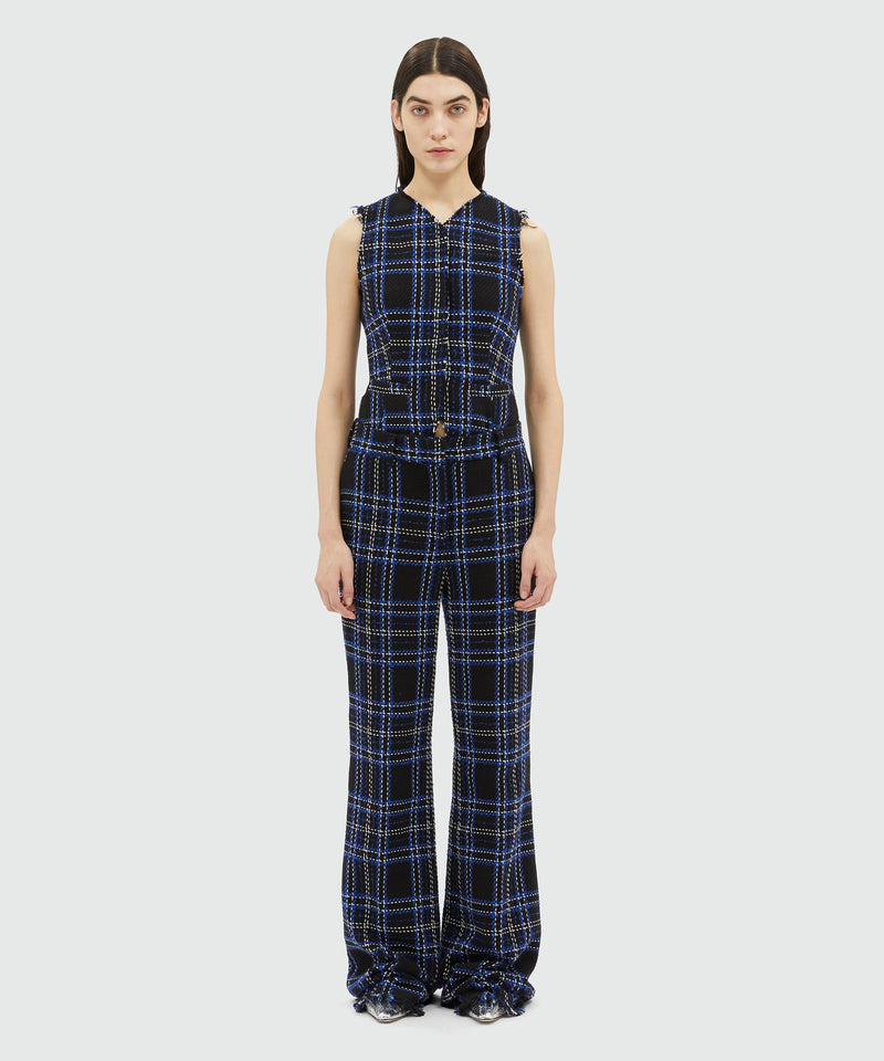 Tweed maxi check pants BLACK Women 