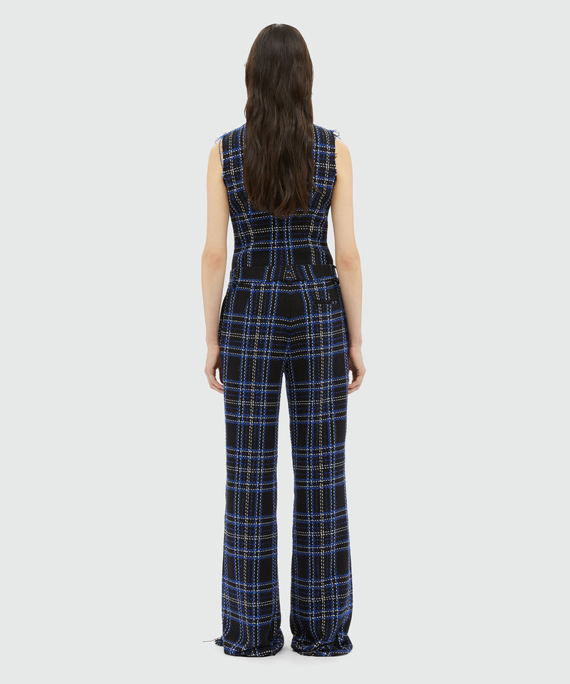 Tweed maxi check pants BLACK Women 