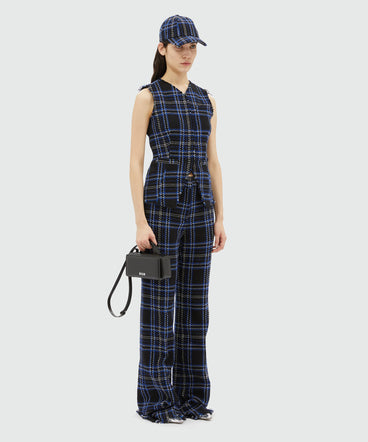 Tweed maxi check pants