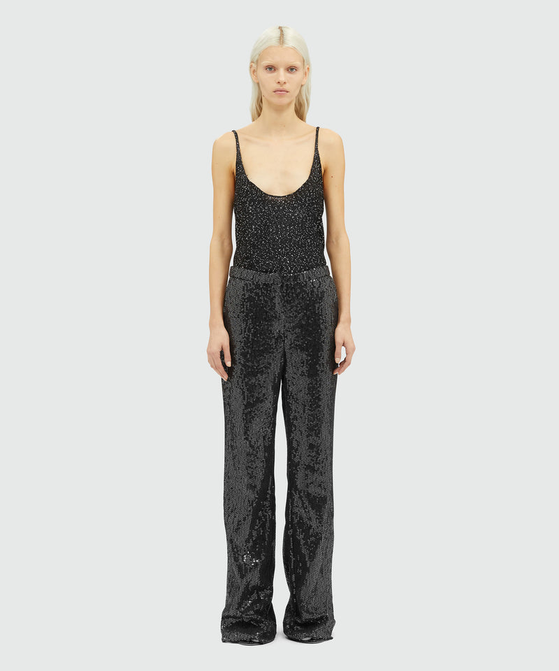 Soft sequined pants BLACK Women 