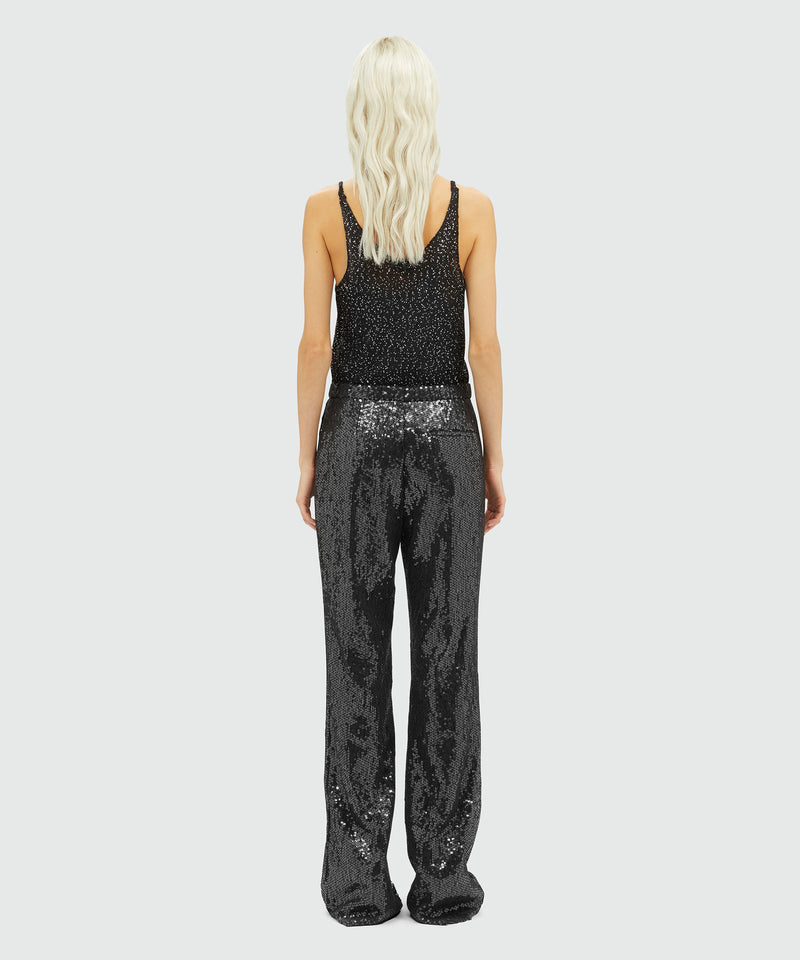 Soft sequined pants BLACK Women 