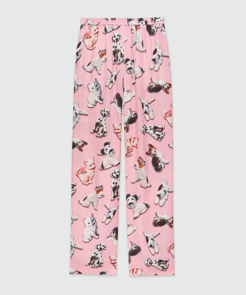 Straight pants with "Ceramic Puppies" motif LIGHT PINK Women 