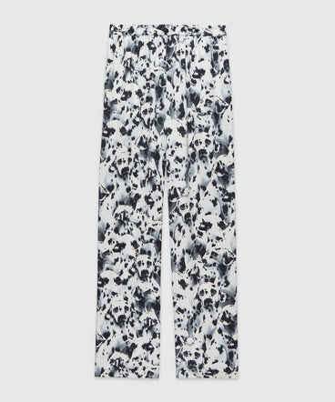 Straight pants with "Ceramic Dalmatian" motif