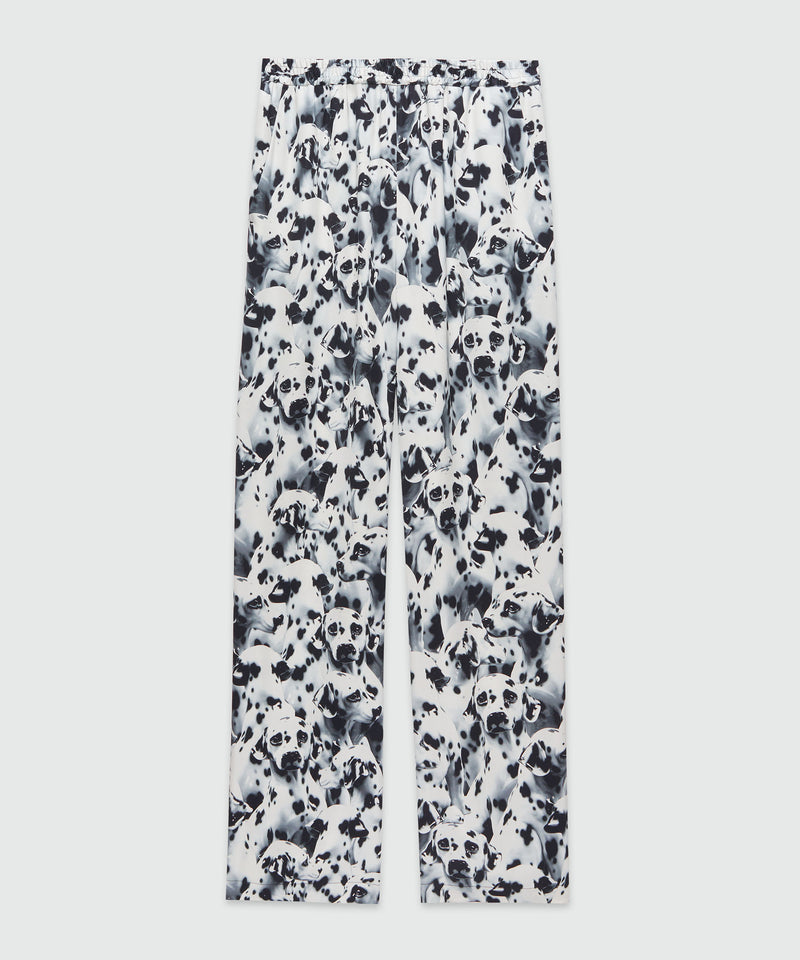 Straight pants with "Ceramic Dalmatian" motif WHITE Women 