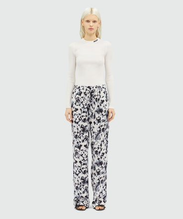 Straight pants with "Ceramic Dalmatian" motif